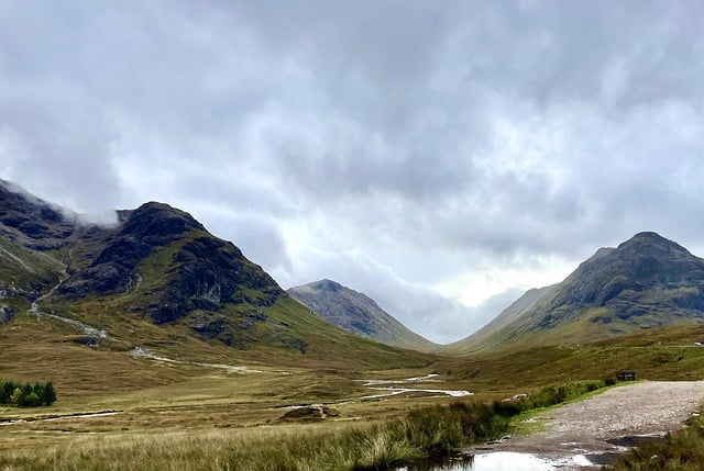The dramatic, moody landscape of the Scottish Highlands.