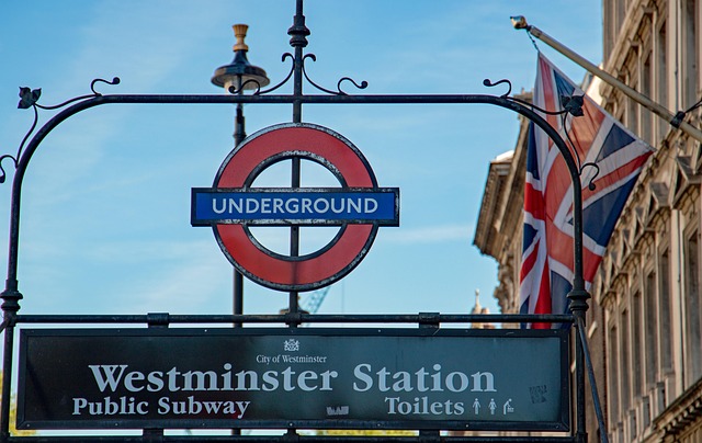 The iconic roundel sign of the London Underground, with a guide on how to use the system.