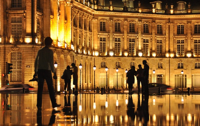 The stunning modern architecture of Bordeaux, including the Place de la Bourse, offering unique budget accommodation options.