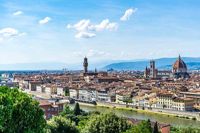 The iconic Duomo dominating the skyline of Florence, a key city for art lovers seeking budget accommodation.