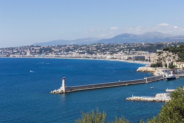 The stunning blue waters and coastline of Nice on the French Riviera, a must-see sight for a summer trip.